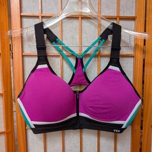 Victoria's Secret VSX Sports Bra Zipper Front Purple Size 36D